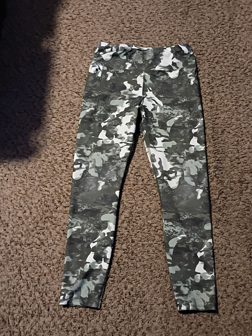 Avia Olive & White Camo Kids Leggings